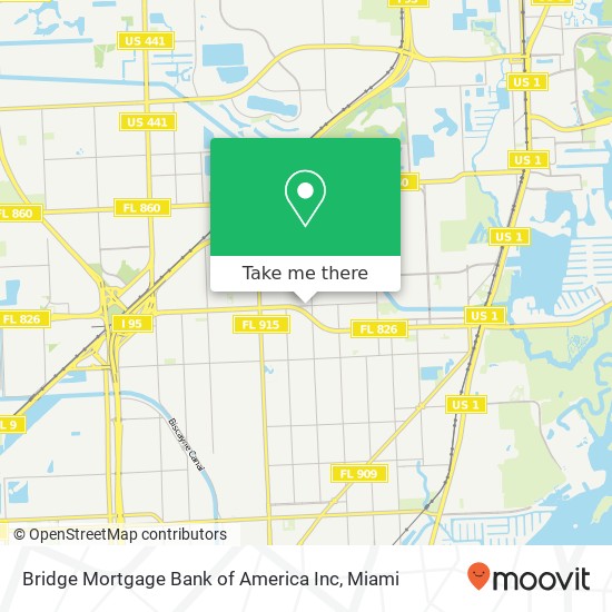 Mapa de Bridge Mortgage Bank of America Inc