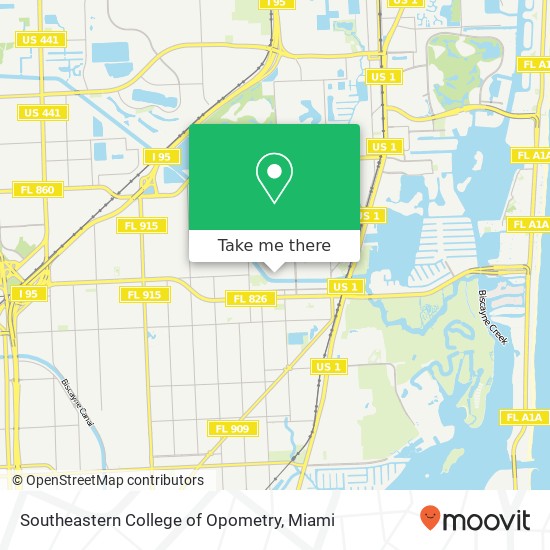 Southeastern College of Opometry map