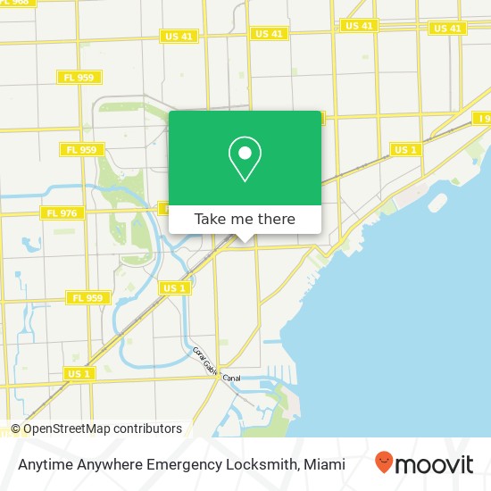 Mapa de Anytime Anywhere Emergency Locksmith