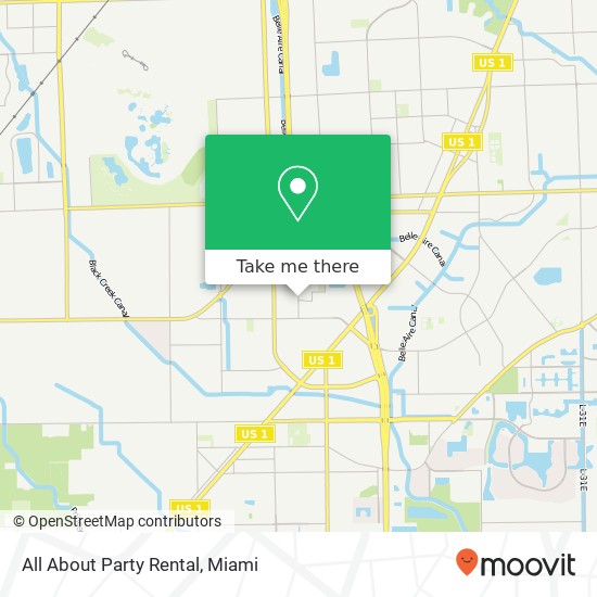 Mapa de All About Party Rental