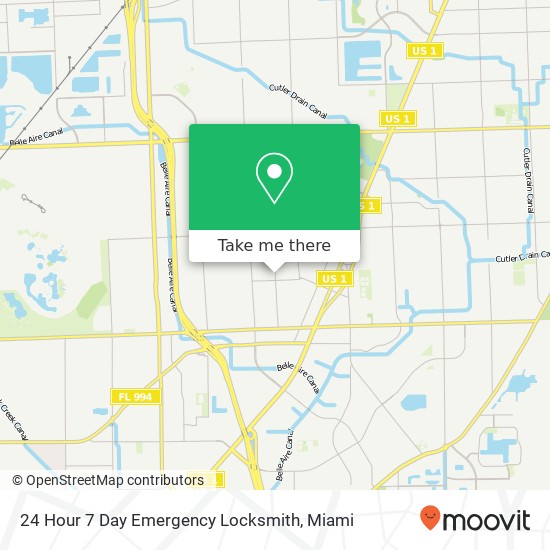 24 Hour 7 Day Emergency Locksmith map