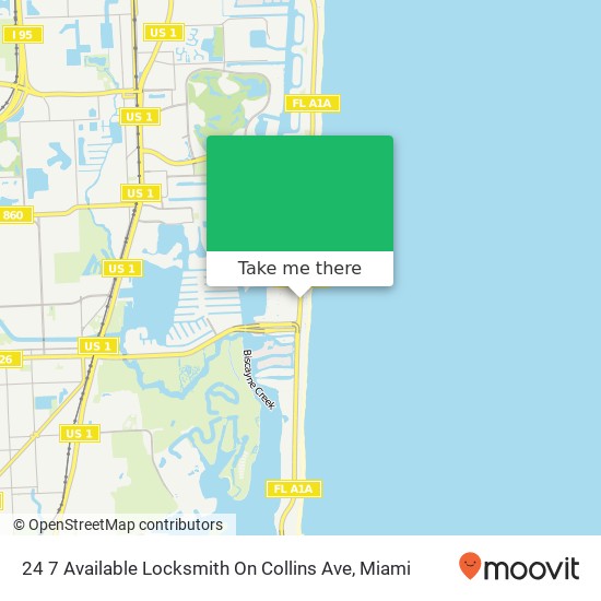 24 7 Available Locksmith On Collins Ave map