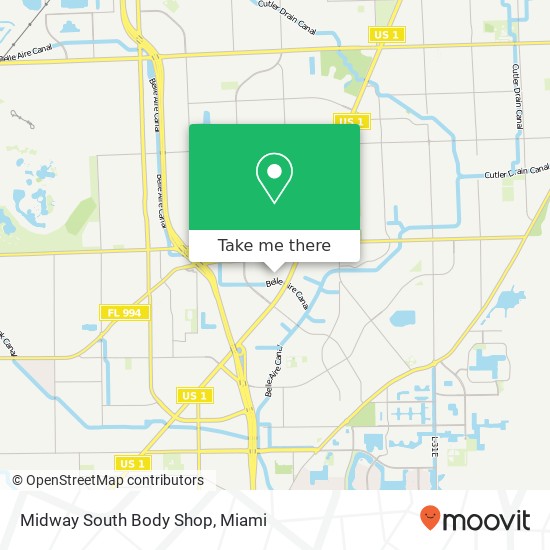 Midway South Body Shop map