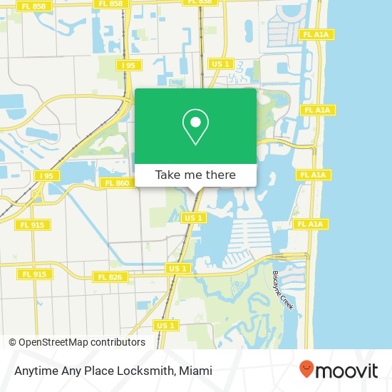 Mapa de Anytime Any Place Locksmith