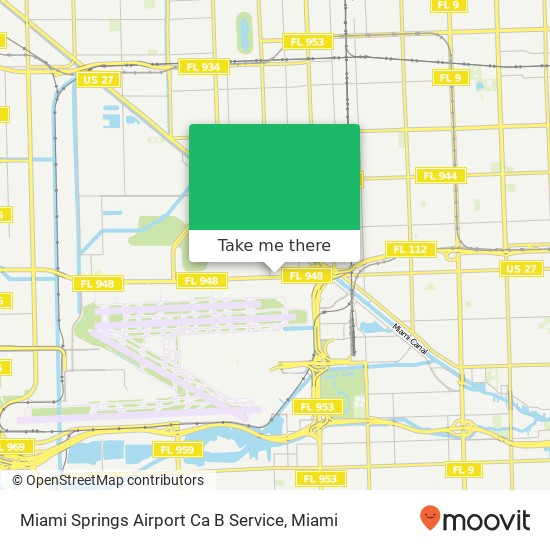 Mapa de Miami Springs Airport Ca B Service