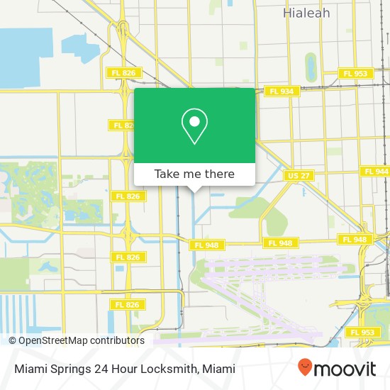 Miami Springs 24 Hour Locksmith map