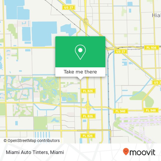 Mapa de Miami Auto Tinters