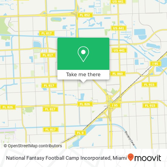 National Fantasy Football Camp Incorporated map