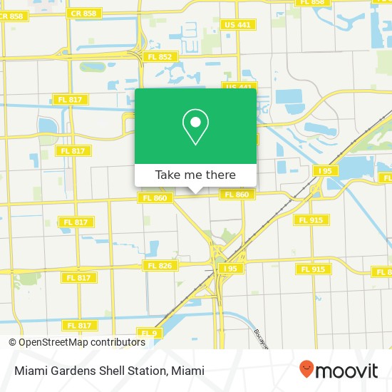 Mapa de Miami Gardens Shell Station