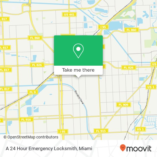 A 24 Hour Emergency Locksmith map