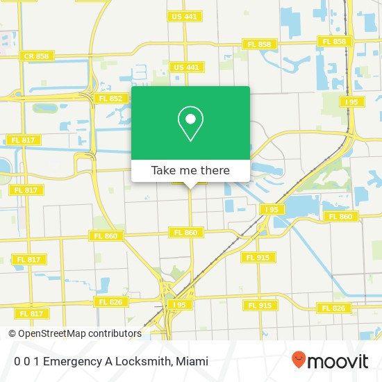 0 0 1 Emergency A Locksmith map