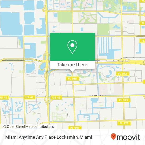 Mapa de Miami Anytime Any Place Locksmith