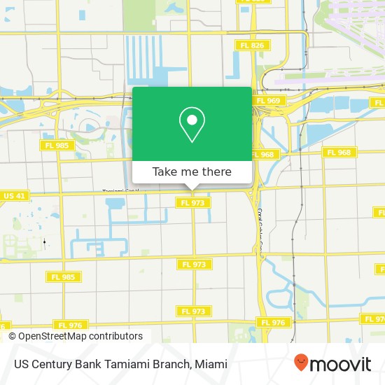 US Century Bank Tamiami Branch map