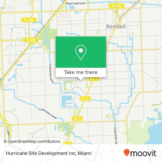 Hurricane Site Development Inc map