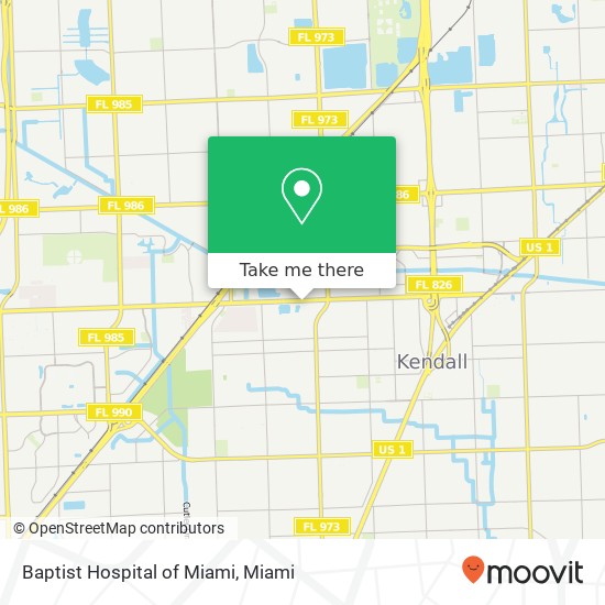 Baptist Hospital of Miami map