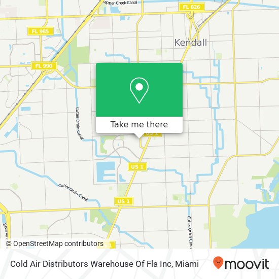 Cold Air Distributors Warehouse Of Fla Inc map