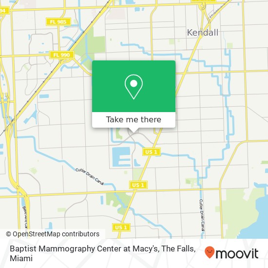 Baptist Mammography Center at Macy's, The Falls map