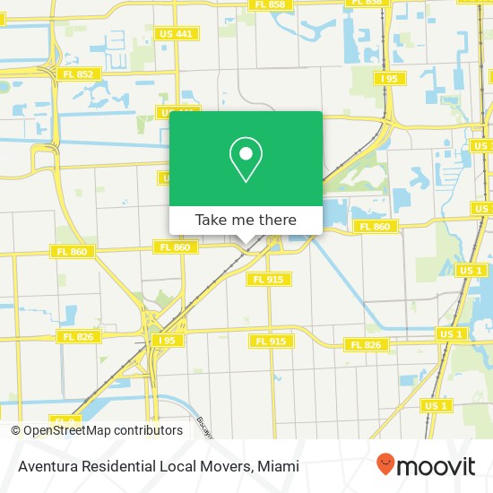 Mapa de Aventura Residential Local Movers