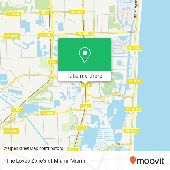 The Loves Zone's of Miami map