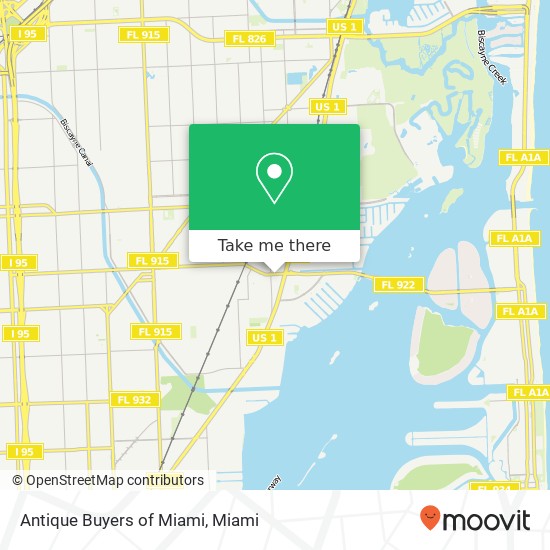 Antique Buyers of Miami map