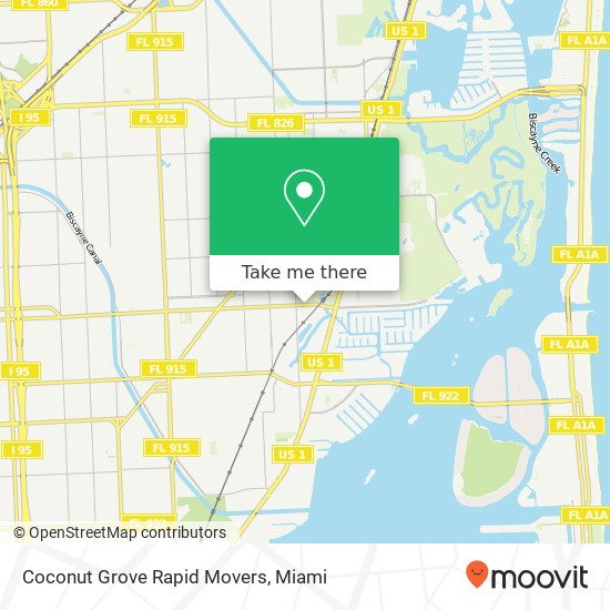 Coconut Grove Rapid Movers map