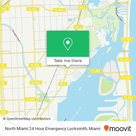 North Miami 24 Hour Emergency Locksmith map