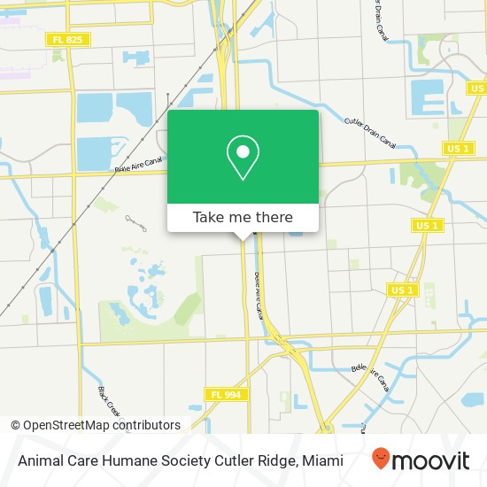 Animal Care Humane Society Cutler Ridge map