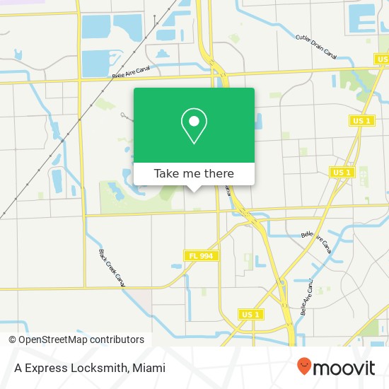 A Express Locksmith map