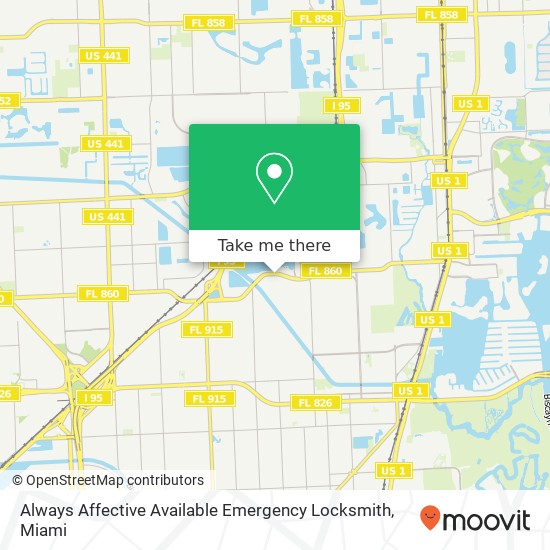 Mapa de Always Affective Available Emergency Locksmith