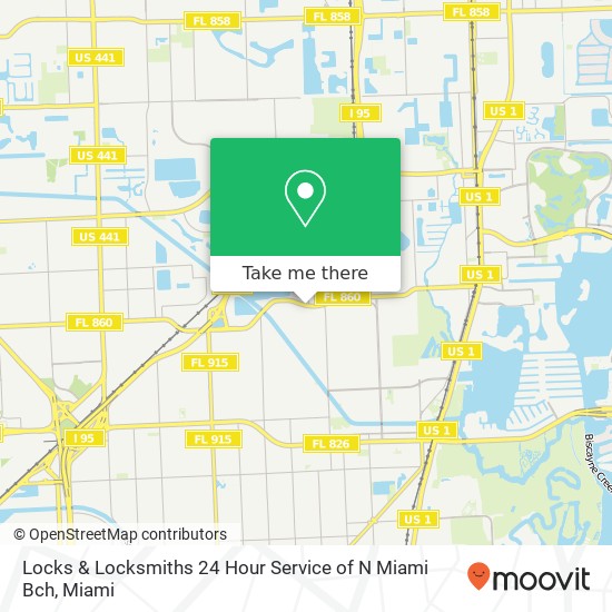 Locks & Locksmiths 24 Hour Service of N Miami Bch map