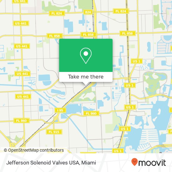 Mapa de Jefferson Solenoid Valves USA