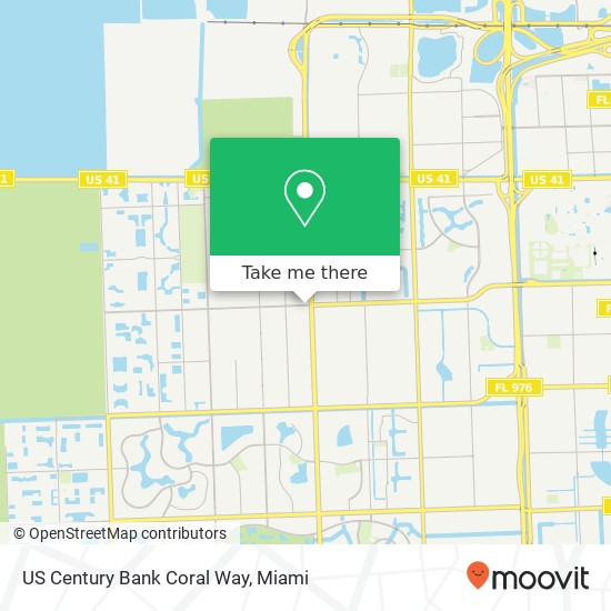 Mapa de US Century Bank Coral Way