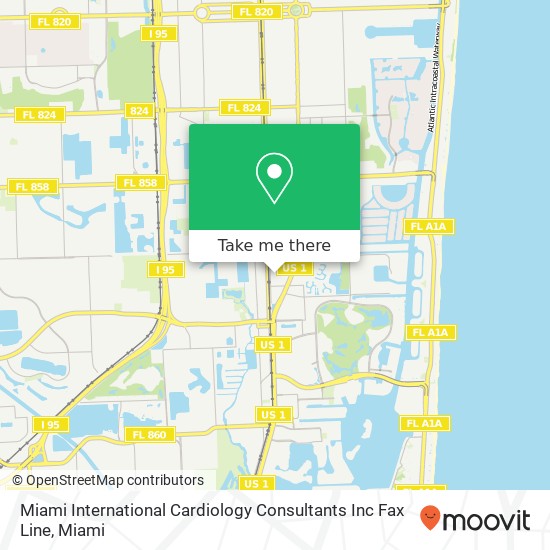 Mapa de Miami International Cardiology Consultants Inc Fax Line