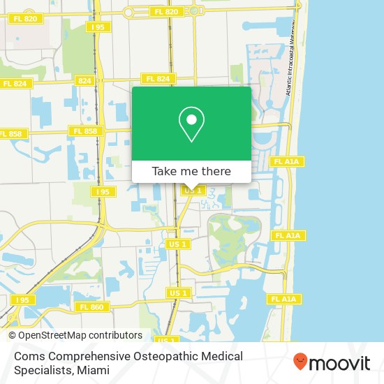 Mapa de Coms Comprehensive Osteopathic Medical Specialists