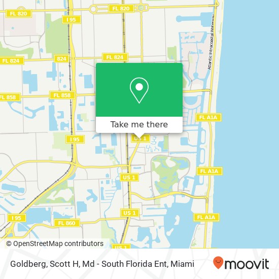 Mapa de Goldberg, Scott H, Md - South Florida Ent