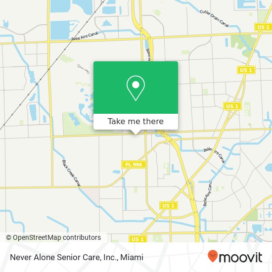 Mapa de Never Alone Senior Care, Inc.