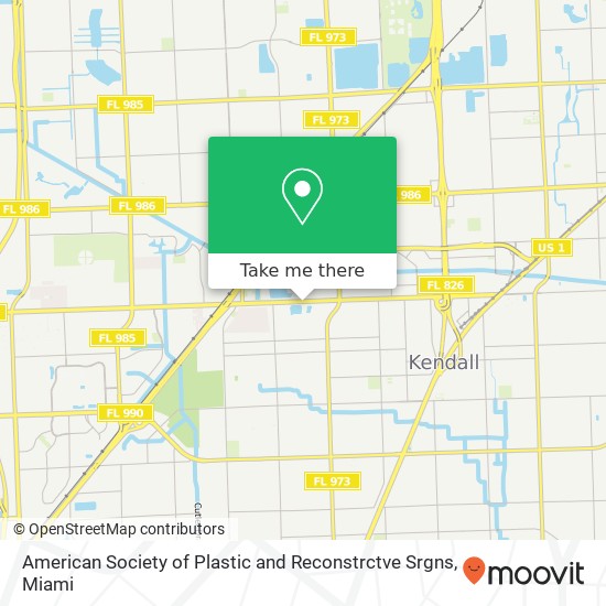 Mapa de American Society of Plastic and Reconstrctve Srgns