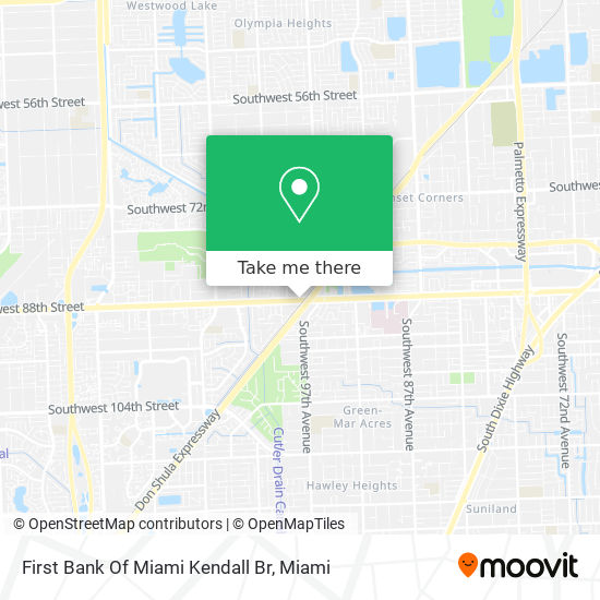 Mapa de First Bank Of Miami Kendall Br