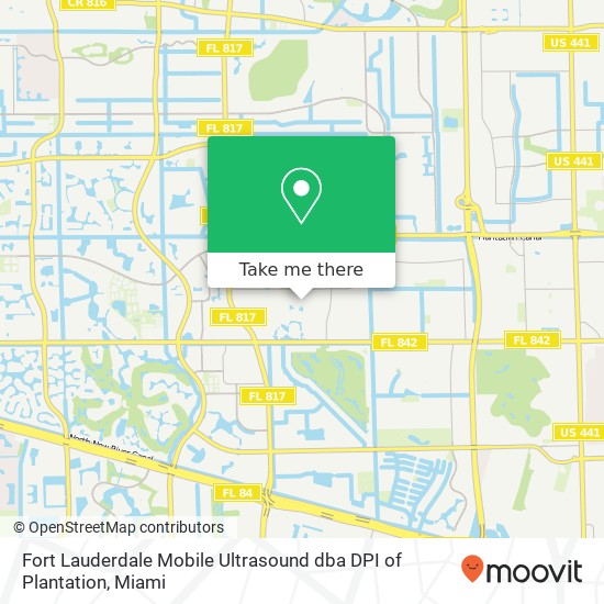 Fort Lauderdale Mobile Ultrasound dba DPI of Plantation map