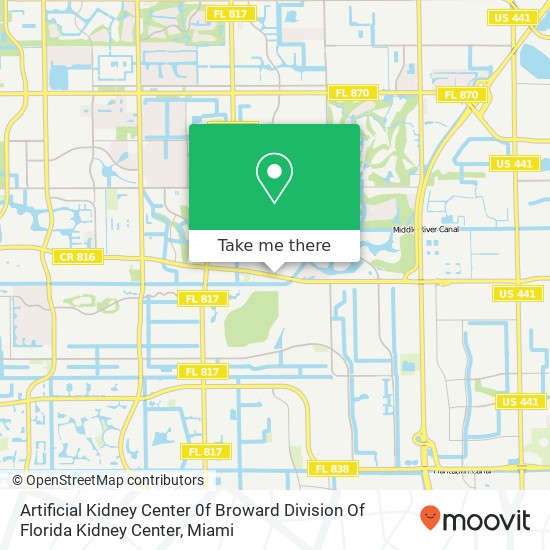 Mapa de Artificial Kidney Center 0f Broward Division Of Florida Kidney Center