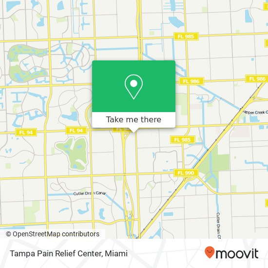 Mapa de Tampa Pain Relief Center