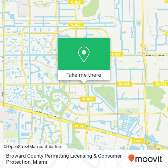 Mapa de Broward County Permitting Licensing & Consumer Protection