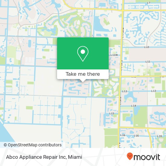 Mapa de Abco Appliance Repair Inc