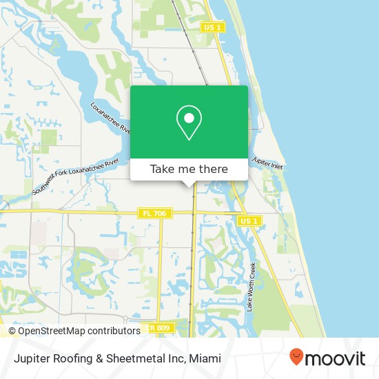 Jupiter Roofing & Sheetmetal Inc map