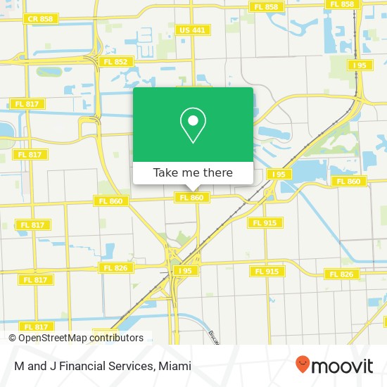 M and J Financial Services map