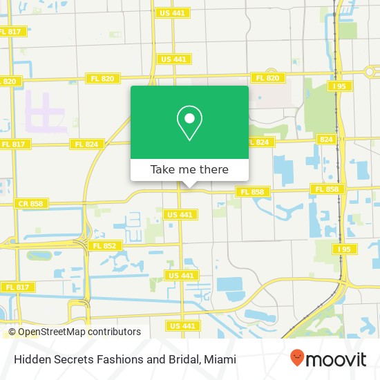 Hidden Secrets Fashions and Bridal map