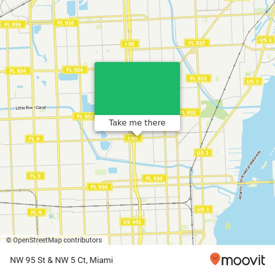 NW 95 St & NW 5 Ct map