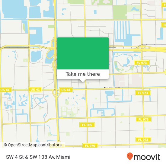 SW 4 St & SW 108 Av map