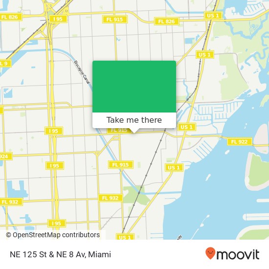 NE 125 St & NE 8 Av map