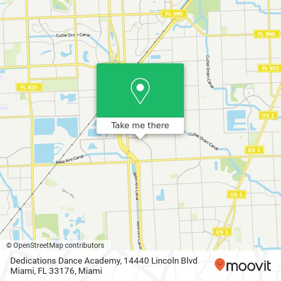 Mapa de Dedications Dance Academy, 14440 Lincoln Blvd Miami, FL 33176